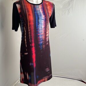 PS Paul Smith navy multicolor abstract three quarter sleeve t-shirt dress S